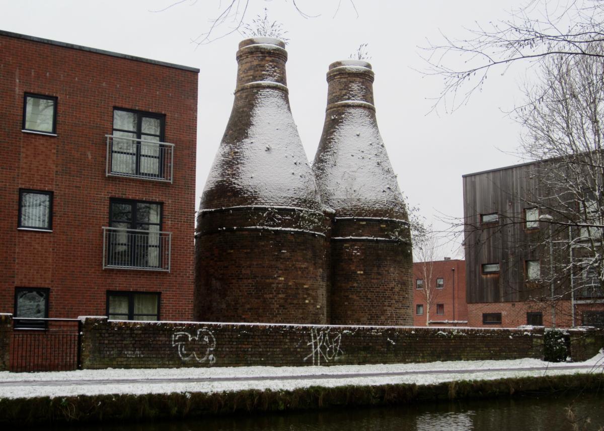 Twyfords calcining kilns in the snow